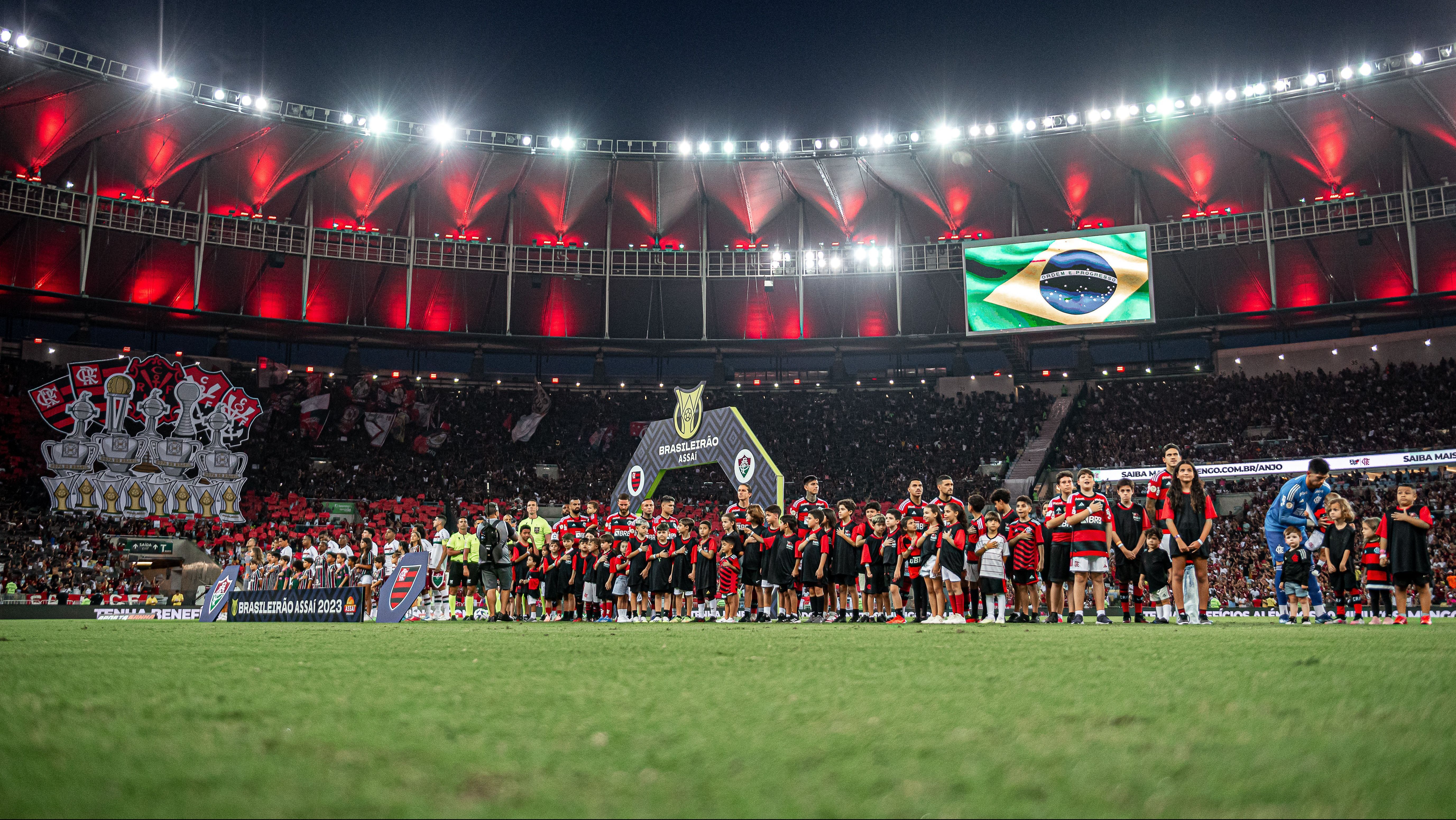 Gramado do Maracanã em jogo do Flamengo