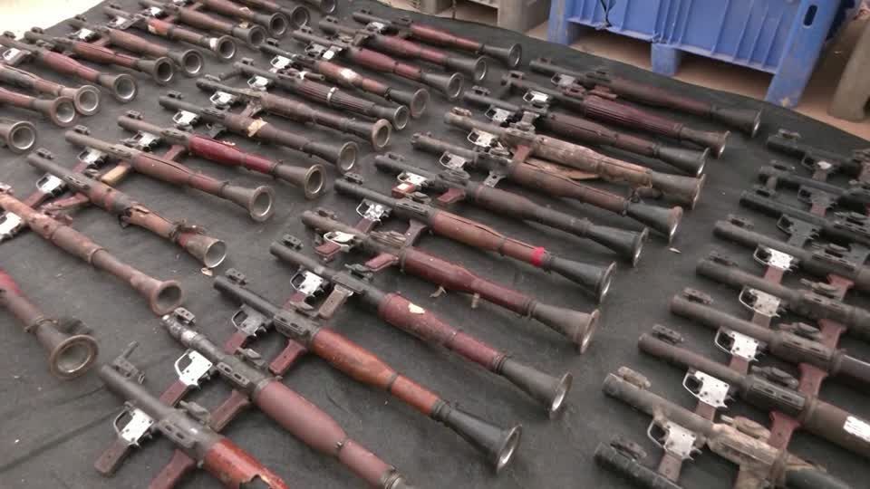 Israeli army displays weapons used by Hamas on Oct 7 attack