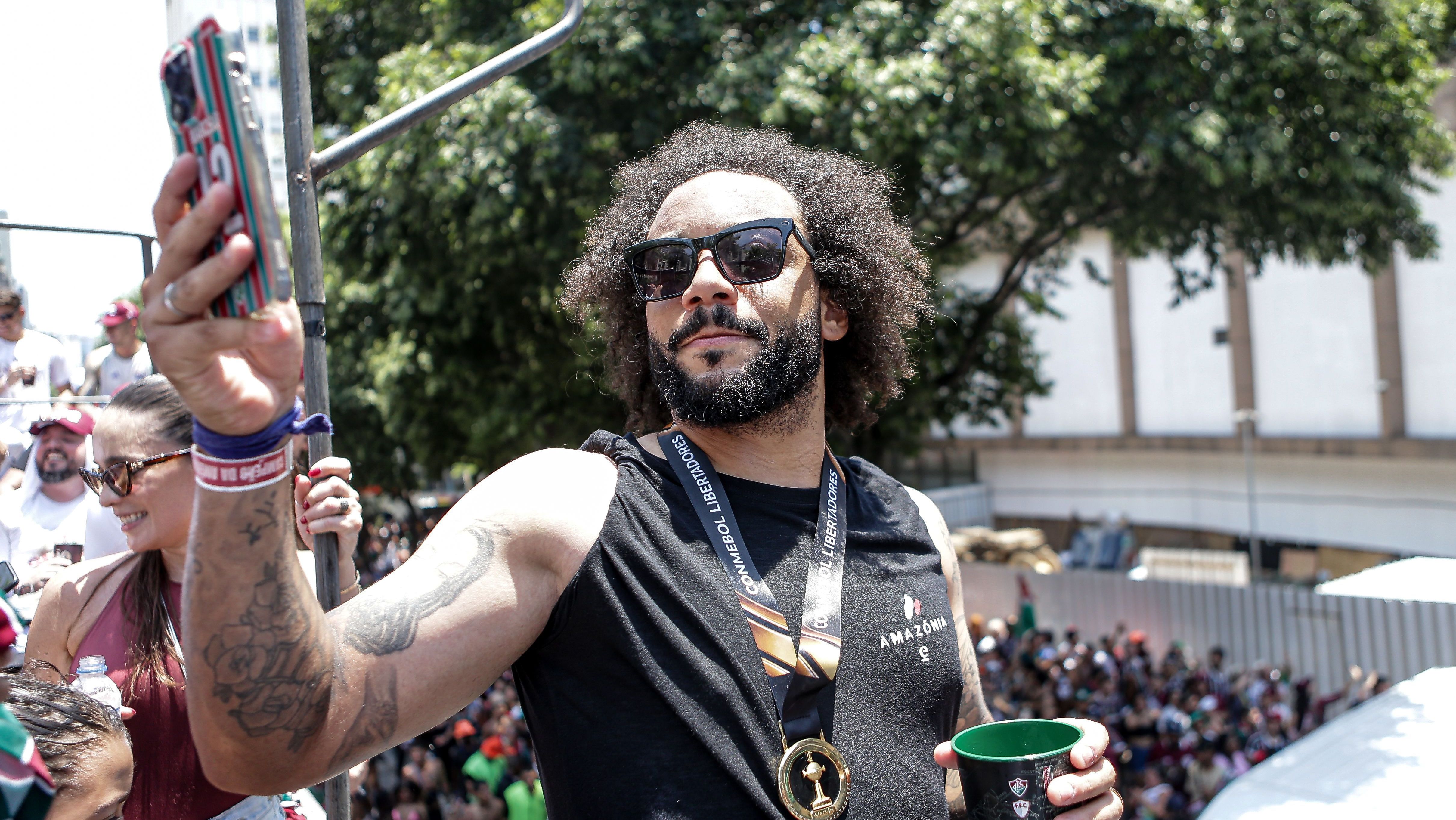 Marcelo em comemoração do título da Libertadores