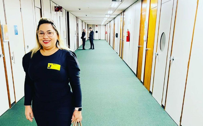 Luciane Barbosa Farias esteve no Congresso Nacional em março deste ano