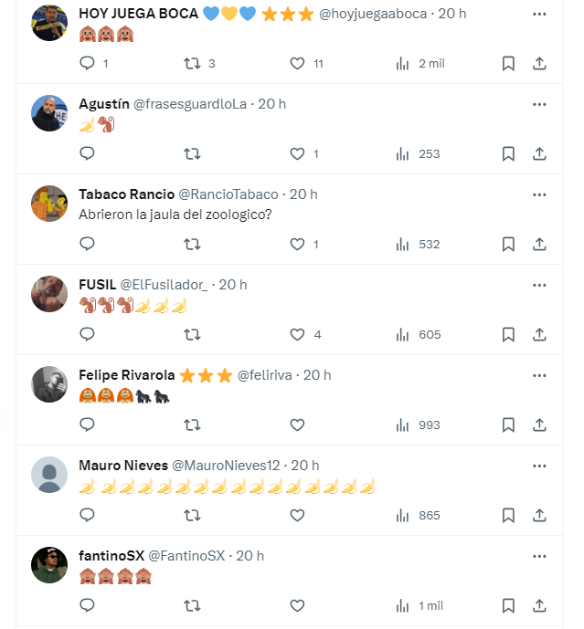 Usuários da rede social X comentaram o vídeo de Marcelo com bananas e macacos / Reprodução