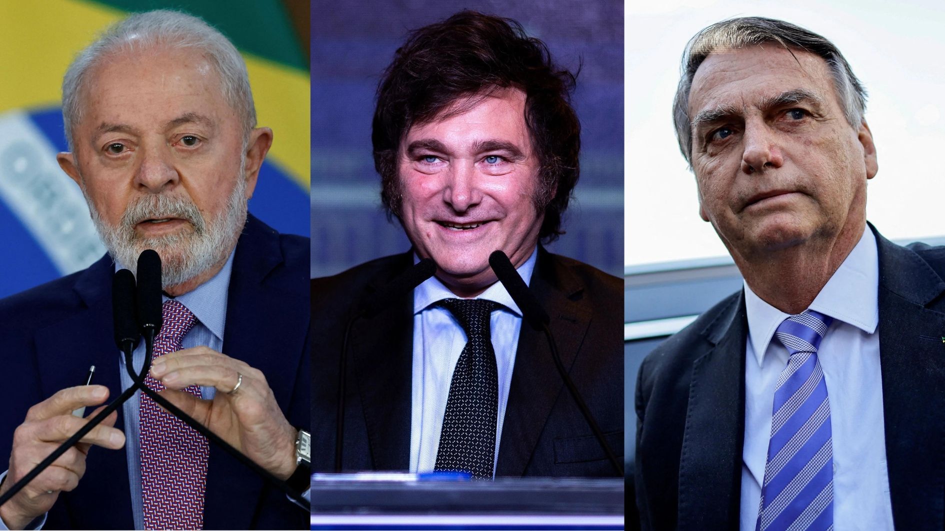 Lula, Milei e Bolsonaro