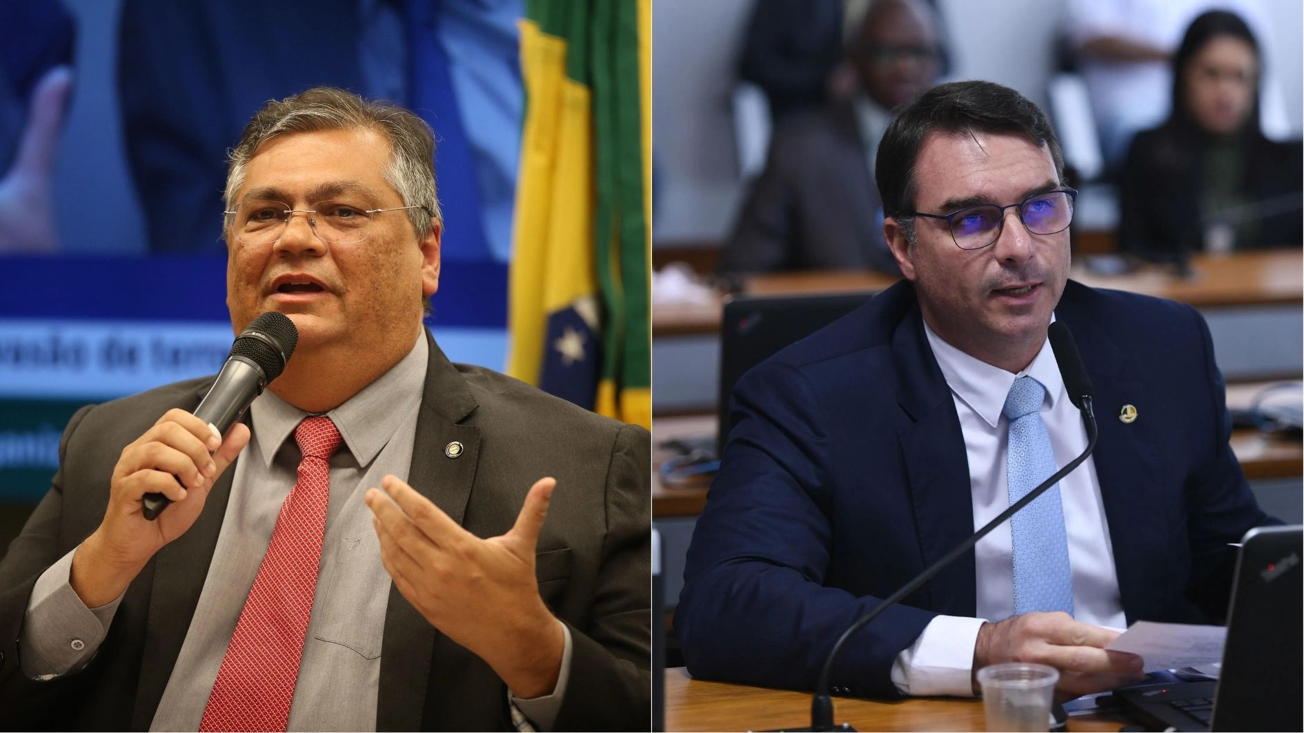 Flávio Dino e Flávio Bolsonaro