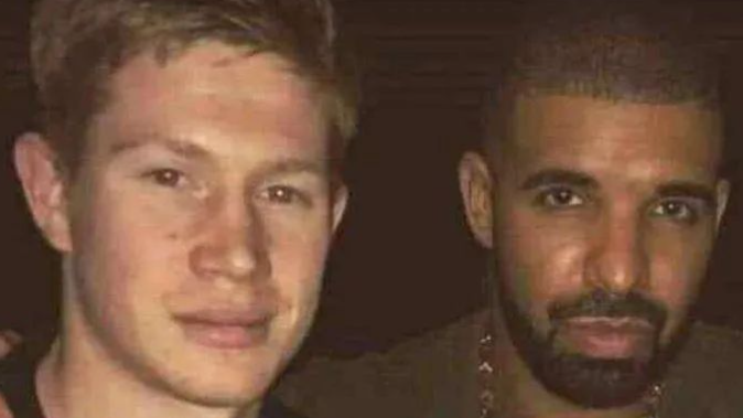 Kevin De Bruyne em encontro com rapper Drake