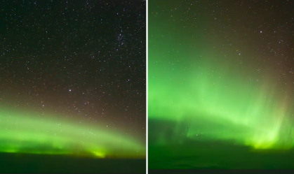 Vídeo: Pilotos gravam aurora boreal durante voo noturno