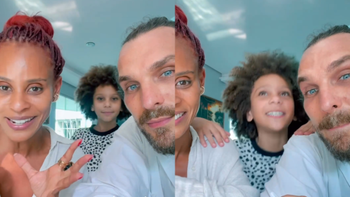 Aline Wirley e Igor Rickili com o filho Antônio
