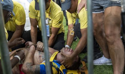 Confusão entre policiais militares e torcedores de Brasil e Argentina no Maracanã