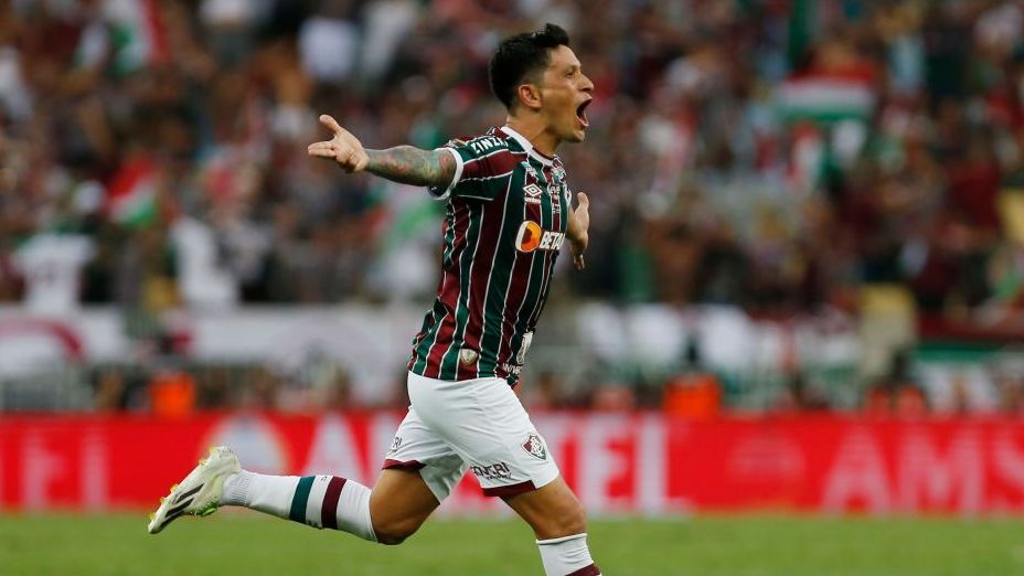 Germán Cano celebra o primeiro gol da final da Copa Libertadores 2023