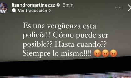 Lisandro Martínez, zagueiro argentino, usou as redes para protestar contra a polícia no Maracanã