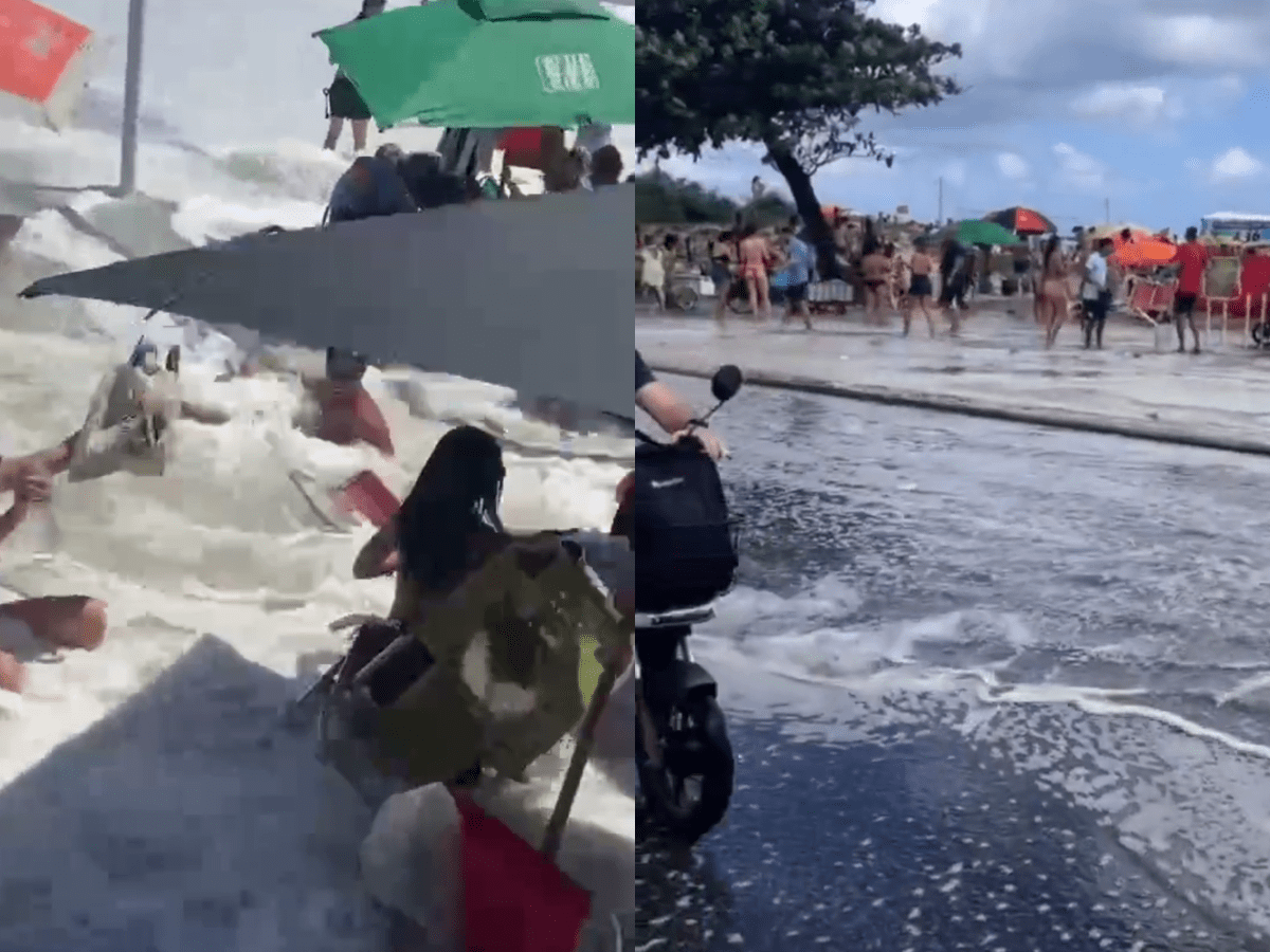 Vídeo: Mar invade calçadão na Zona Sul do Rio de Janeiro | CNN Brasil