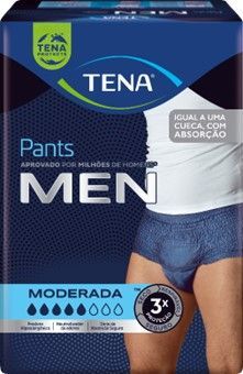 / Com alto poder de absorção e design anatômico e discreto, a TENA Men Pants substitui a cueca e é indicada para a incontinência moderada. Imagem: Divulgação