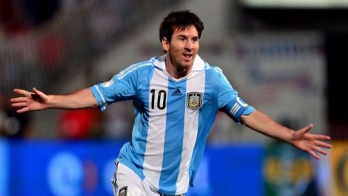 Messi comemora gol contra o Brasil em 2012