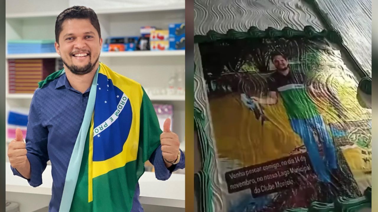 Bolo estava com foto de Charley Rodrigues Tolentino, prefeito de Divinópolis de Goiás
