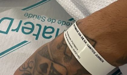 Neymar posta foto em hospital de BH antes de cirurgia no joelho esquerdo