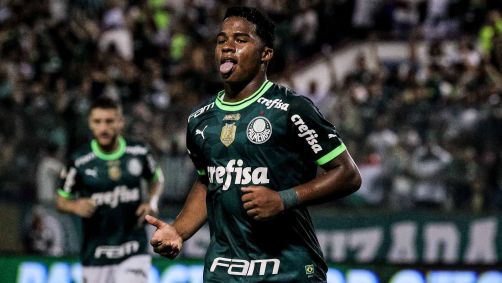 Endrick marcou um dos gols da vitória do Palmeiras sobre o Inter