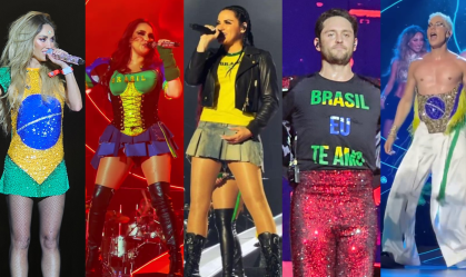 RBD usa looks com cores da bandeira do Brasil; veja fotos