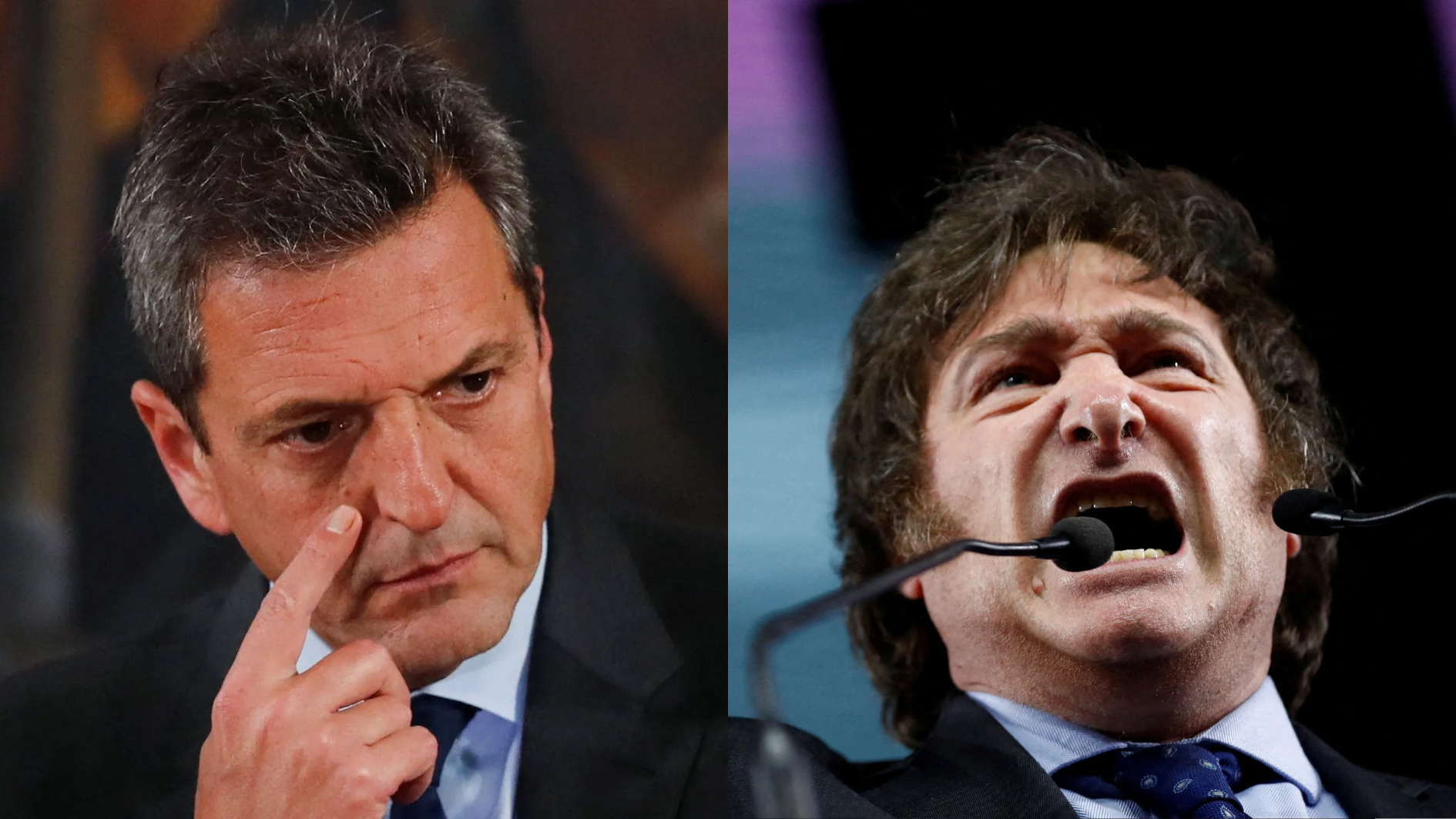 Sergio Massa e Javier Milei se enfrentam neste domingo pela Presidência da Argentina