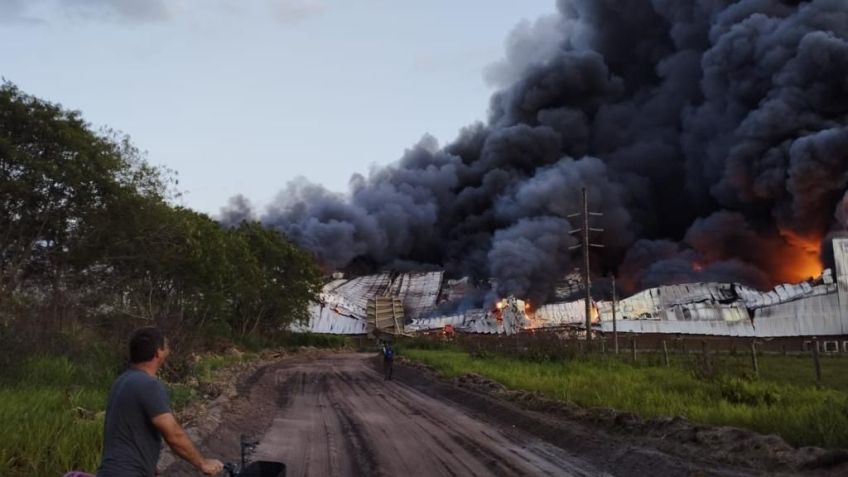Incêndio de grandes proporções atinge fábrica da Cacau Show em Linhares (ES) / Reprodução