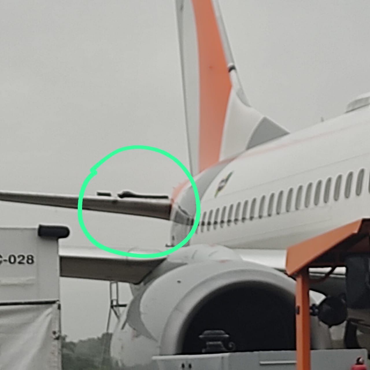 Voo G3 1843 teve fuselagem atingida / Reprodução / Redes sociais