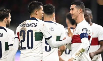 Cristiano Ronaldo e João Cancelo marcaram os gols da vitória portuguesa