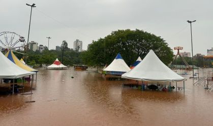 Cidade de Lajeado (RS)inundada após temporal e cheia do Rio Taquari