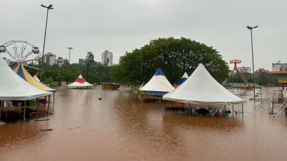 Cidade de Lajeado (RS)inundada após temporal e cheia do Rio Taquari