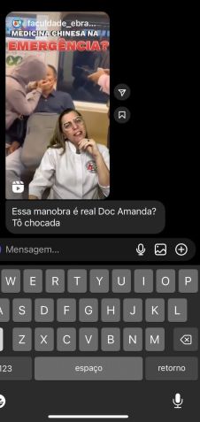 Print de mensagem enviada para a Amanda no Instagram /