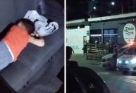 Mãe deixa filho dormindo no banco do carro para curtir a noite em bar em São Paulo