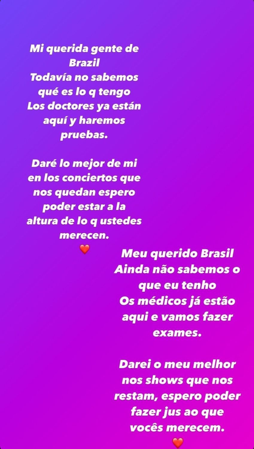 Anahí, do RBD, informa os fãs sobre seu estado de saúde pelo Instagram / Reprodução/Instagram