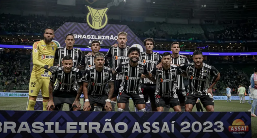 Time titular do Atlético-MG em partida contra o Palmeiras, no Allianz Parque, pelo Campeonato Brasileiro