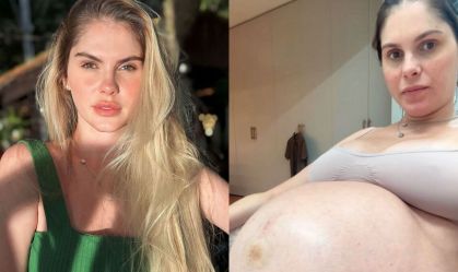 Bárbara Evans desabafa com seguidores e mostra tamanho da barriga