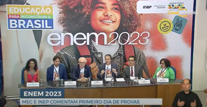 MEC e Inep realizaram coletiva de imprensa na noite deste domingo para fazer balanço do primeiro dia de provas do Enem 2023