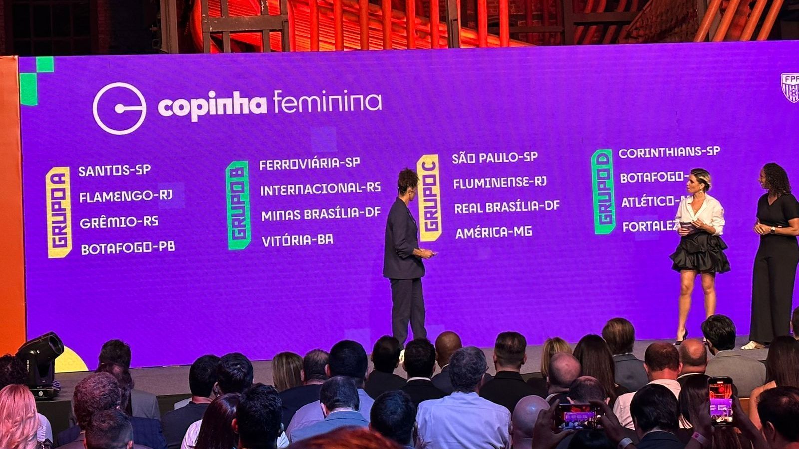 O sorteio dos grupos da primeira Copinha Feminina