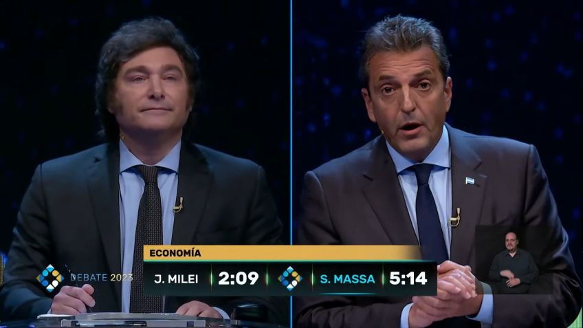Javier Milei e Sergio Massa fazem o último debate presidencial na Argentina / Reprodução/YouTube/CámaraNacionalElectoral