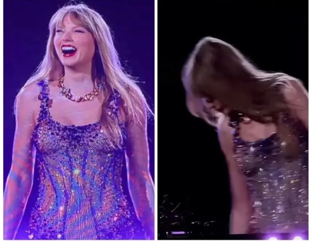 Salto de Taylor quebra durante show / Reprodução/X