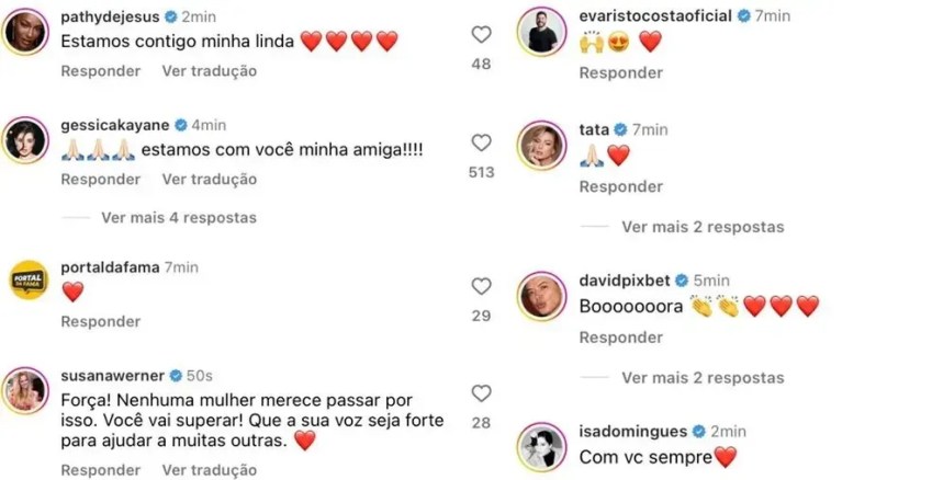 Famosas apoiam Ana Hickmann/Reprodução/Instagram