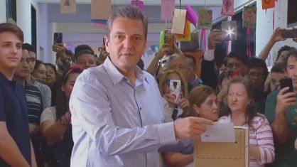 O candidato governista à presidência e ministro da Economia da Argentina, Sergio Massa
