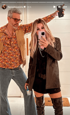 Flávia Alessandra e Otaviano Costa no aniversário de Angélica / Divulgação/Instagram