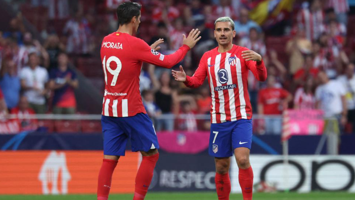 Griezmann e Morata em jogo contra o Feyenoord