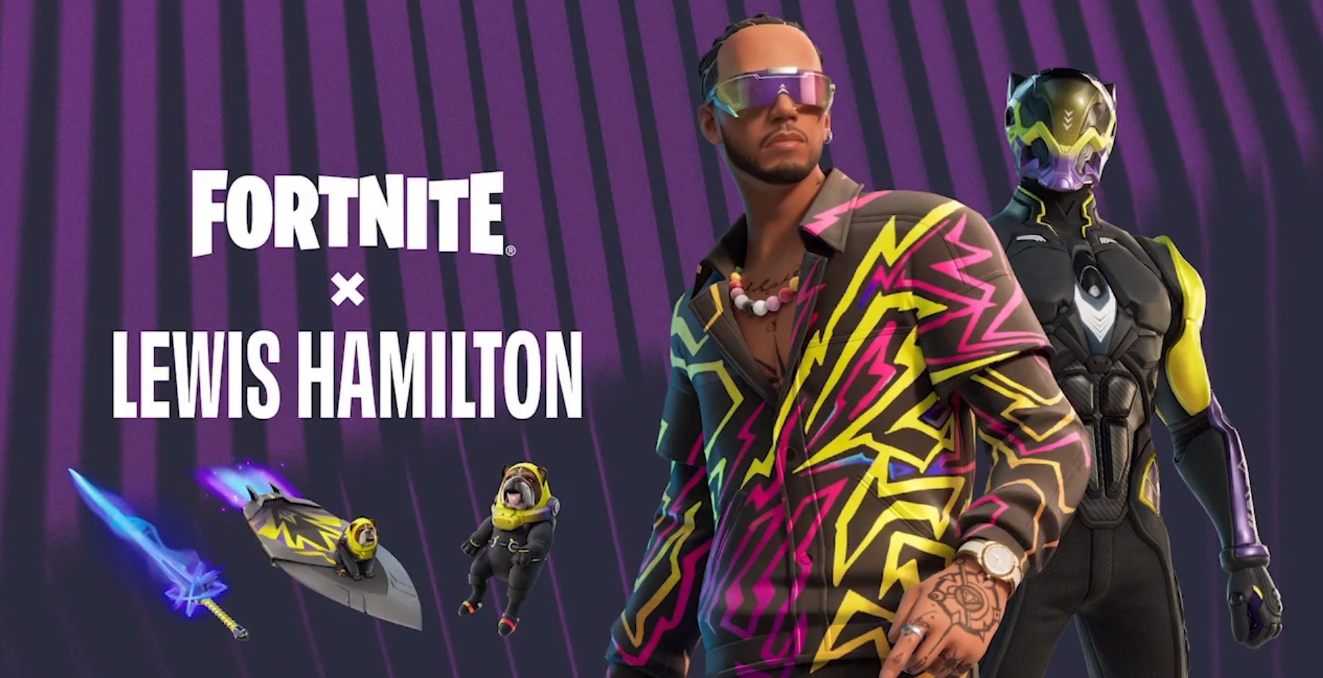 Anúncio da parceria entre Hamilton e Fortnite