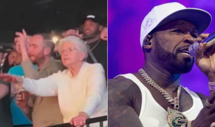 Idosa curte show de 50 Cent na plateia e vídeo viraliza nas redes sociais