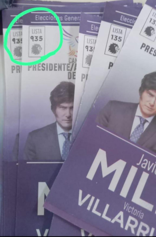 Cédula de votação para o candidato Javier Milei com número incorreto / CNN