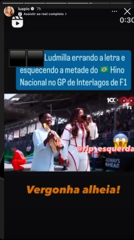 Luana Piovani compartilha vídeo da apresentação de Ludmilla / Reprodução/Luana Piovani/Instagram