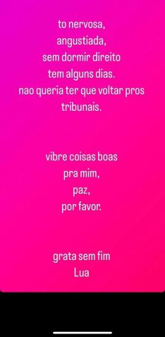 Atriz relembrou como foi a última audiência da ação / Reprodução/Instagram