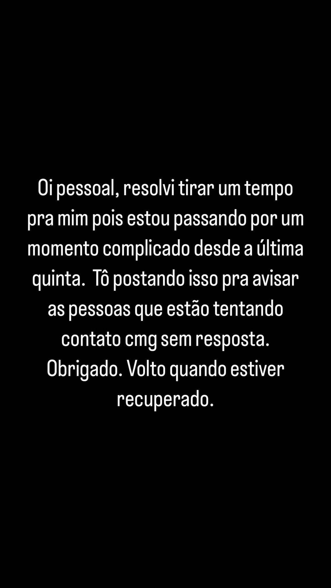 Lucas Lucco anuncia afastamento das redes sociais / Reprodução/Lucas Lucco/Instagram