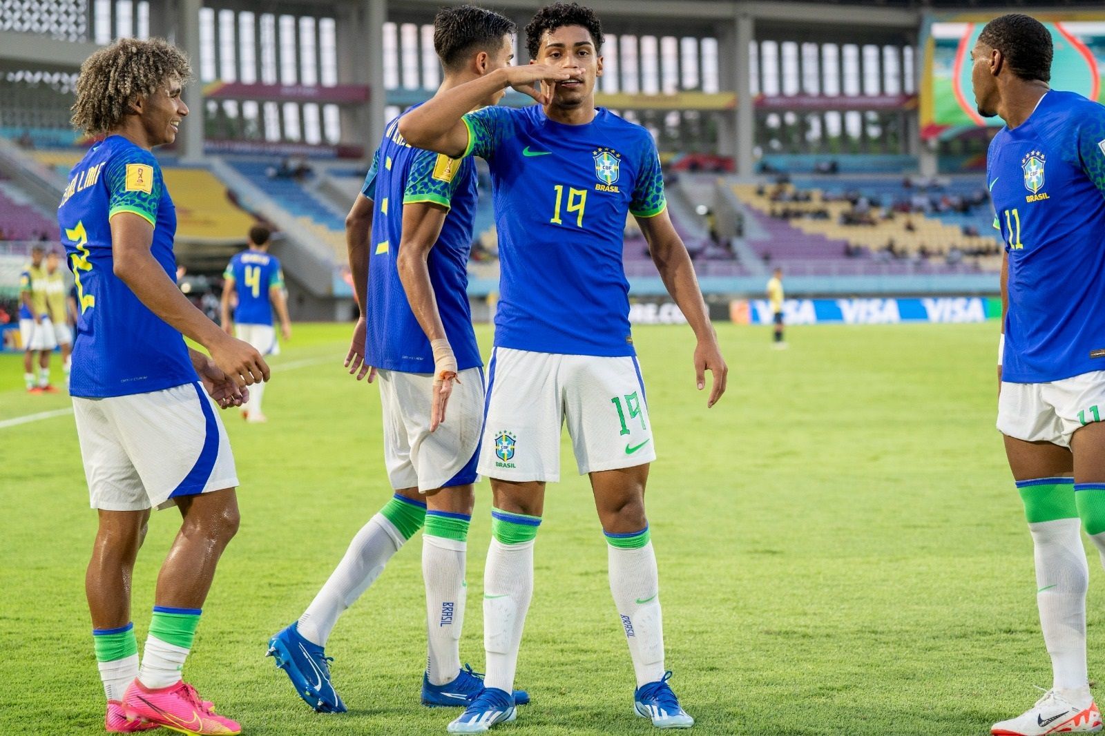 Luighi comemora gol da Seleção Brasileira contra o Equador, no Mundial Sub-17. / Leto Ribas/CBF