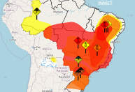 Clima descontrolado: Brasil tem alertas de calor sufocante, chuvas intensas, tempestades e baixa umidade