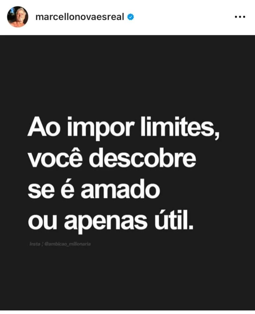 Marcello Novaes publicou reflexão, mas voltou atrás e apagou postagem / Reprodução/Instagram