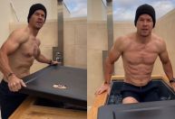 Mark Wahlberg exibe físico ao entrar em piscina com temperatura marcando 4ºC