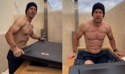 Mark Wahlberg encarou piscina mesmo com baixa temperatura